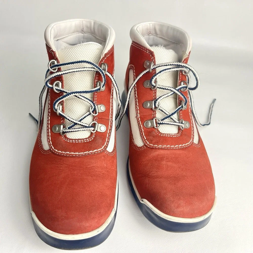 VTG Timberlands Red Suede Euro Women's Lady Field BT Hiking Boots Size 8.5 | 39‎